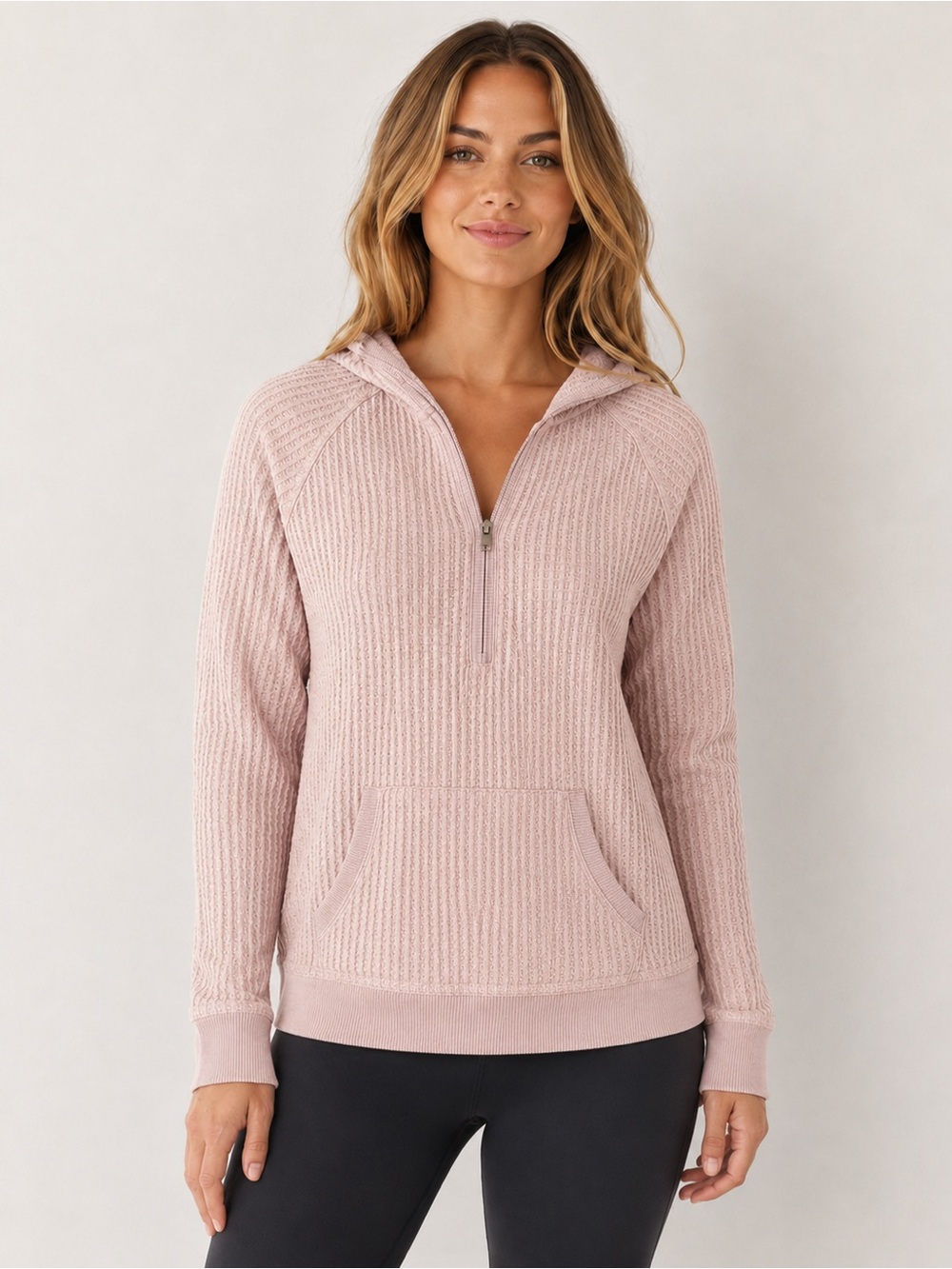 Stillwater Supply Co. Women’s Waffle Knit Half-Zip Hoodie – Size Smal